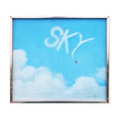 "Sky-Writing Sky" Blue-Toned Surrealistic Sky Abstract Painting