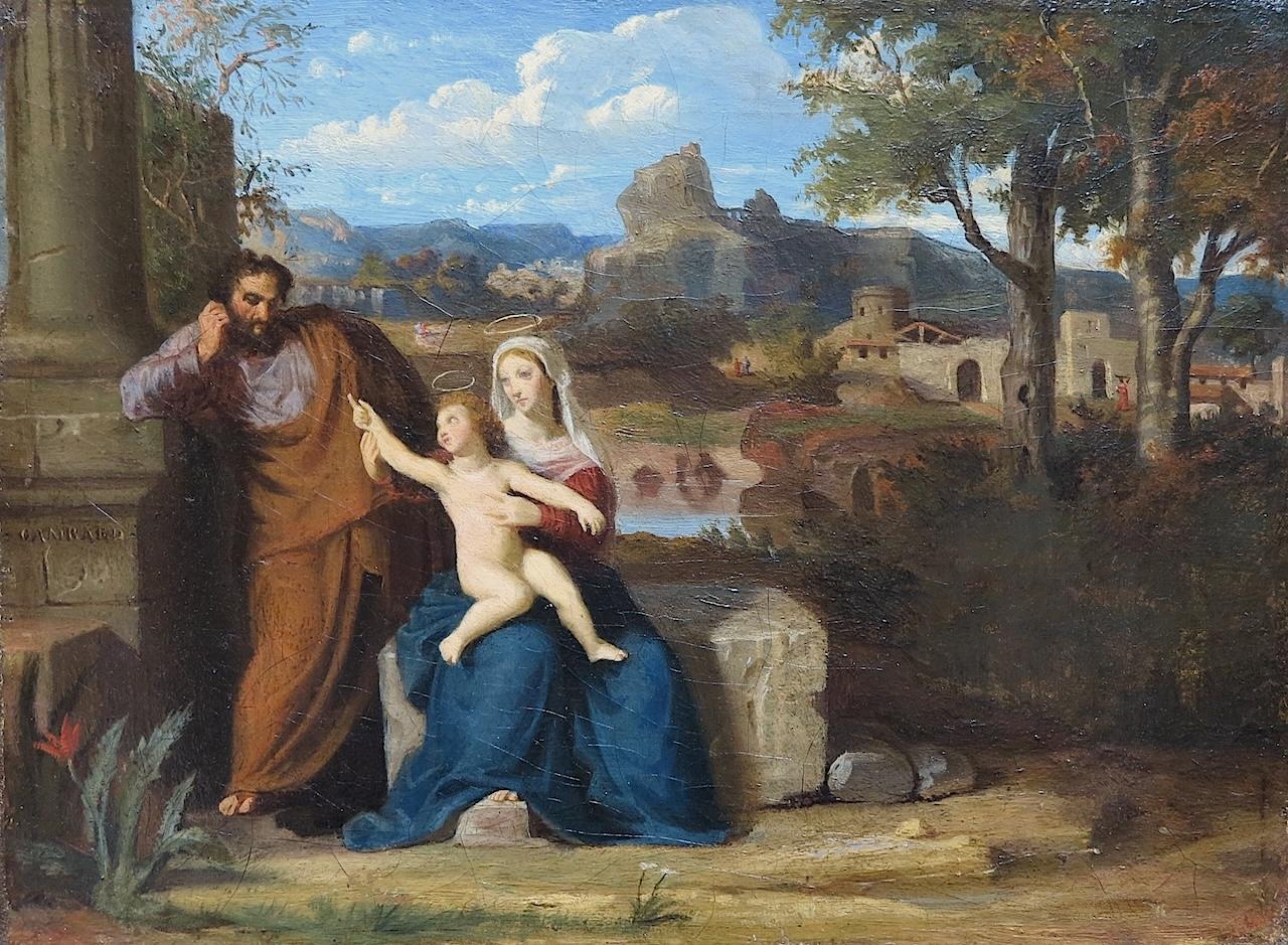 The Holy Family - Painting by Henri GAMBARD