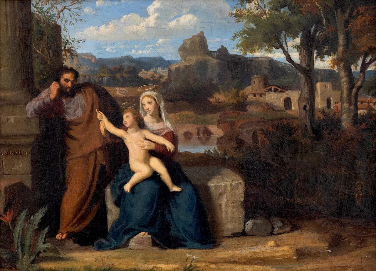 La Sacra Famiglia - Painting di Henri GAMBARD
