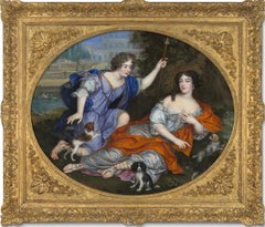 Huge 17th century French painting - Venus and Adonis - King Charles II - Love