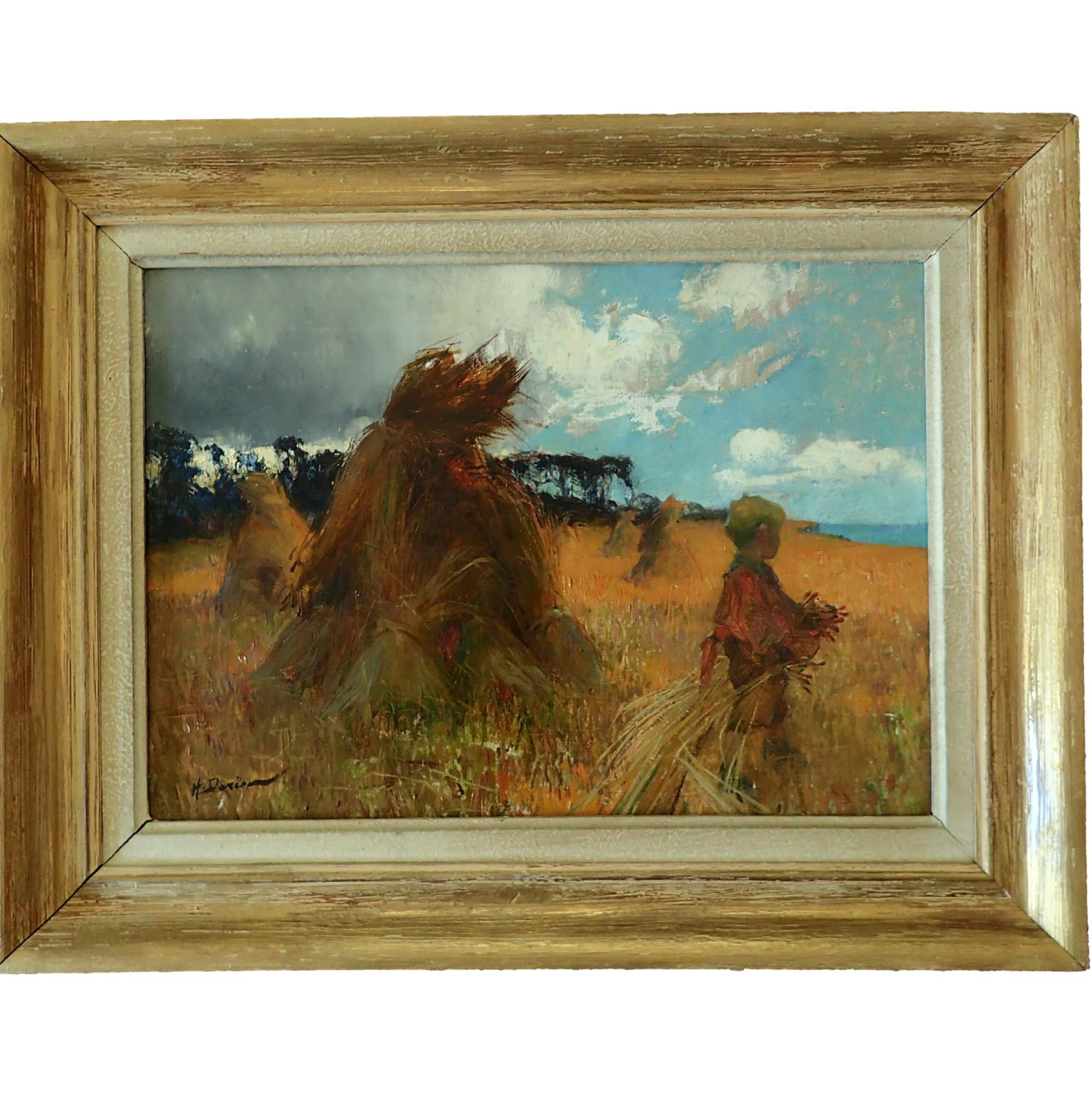 Quadro a olio francese - Il raccolto del grano o i covoni 3