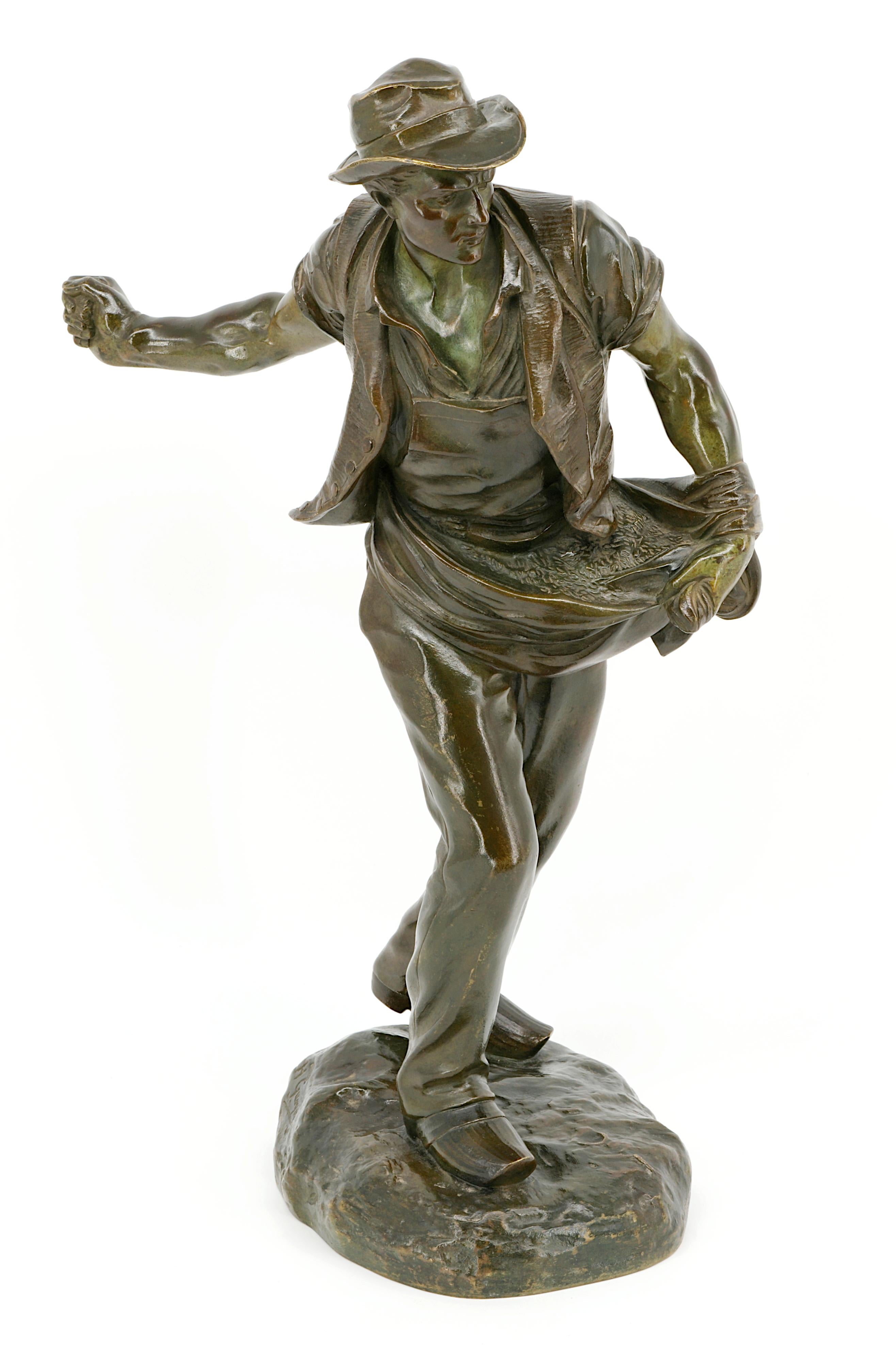 Art Nouveau Henri GAUQUIE The Sower French Sculpture, ca.1910 For Sale