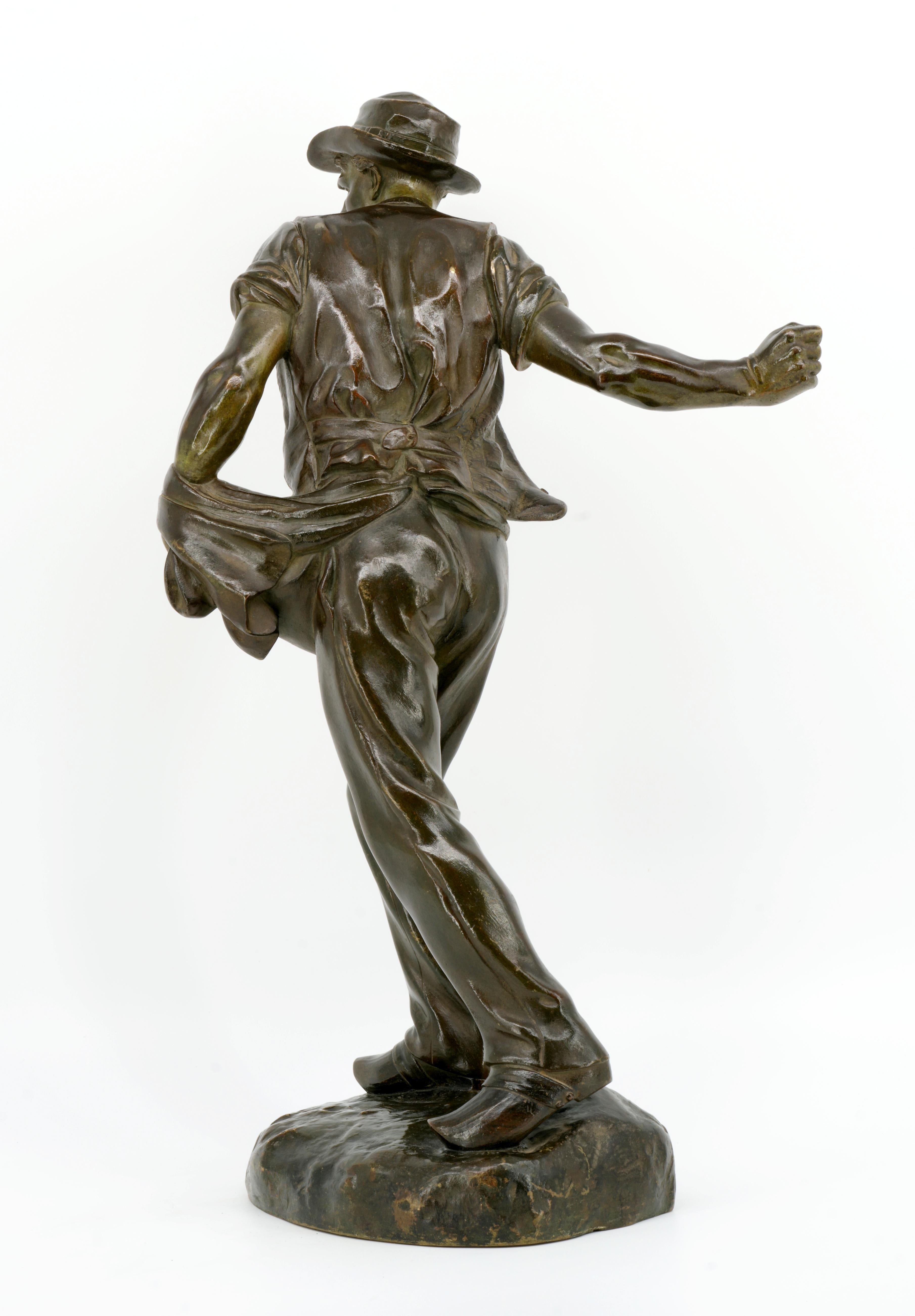 Early 20th Century Henri GAUQUIE The Sower French Sculpture, ca.1910 For Sale
