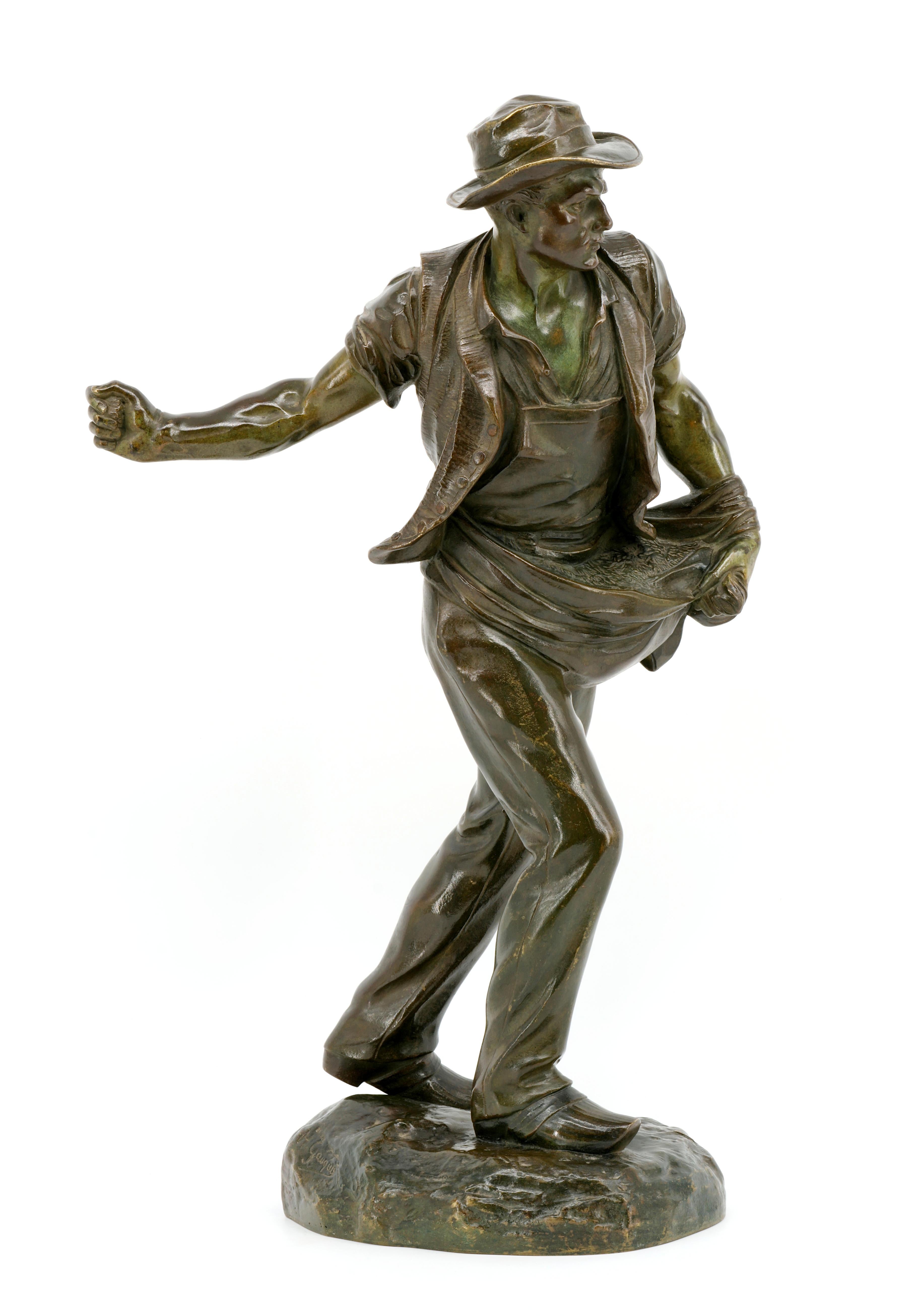 Henri GAUQUIE The Sower French Sculpture, ca.1910 For Sale 1