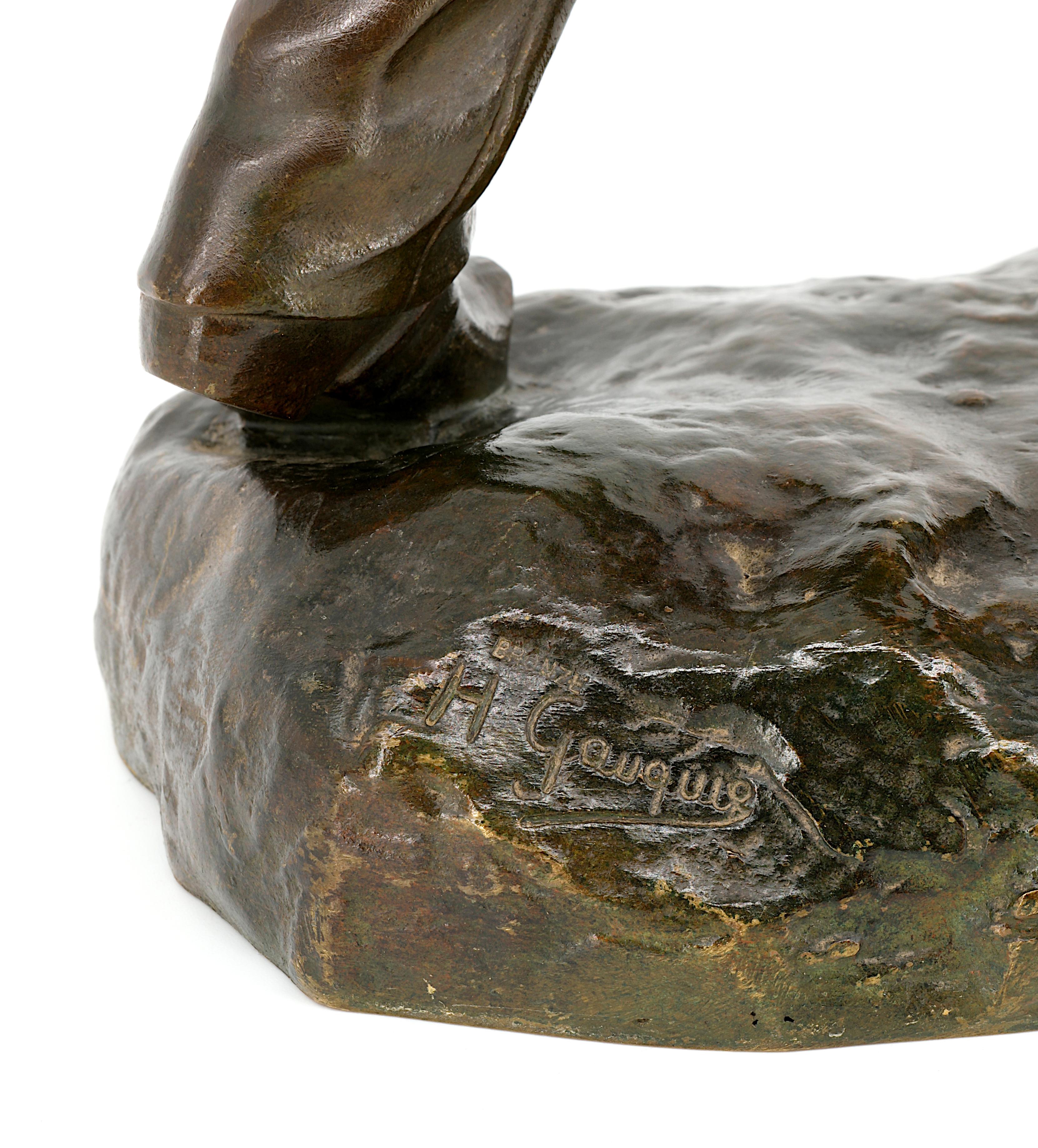 Henri GAUQUIE The Sower French Sculpture, ca.1910 For Sale 3