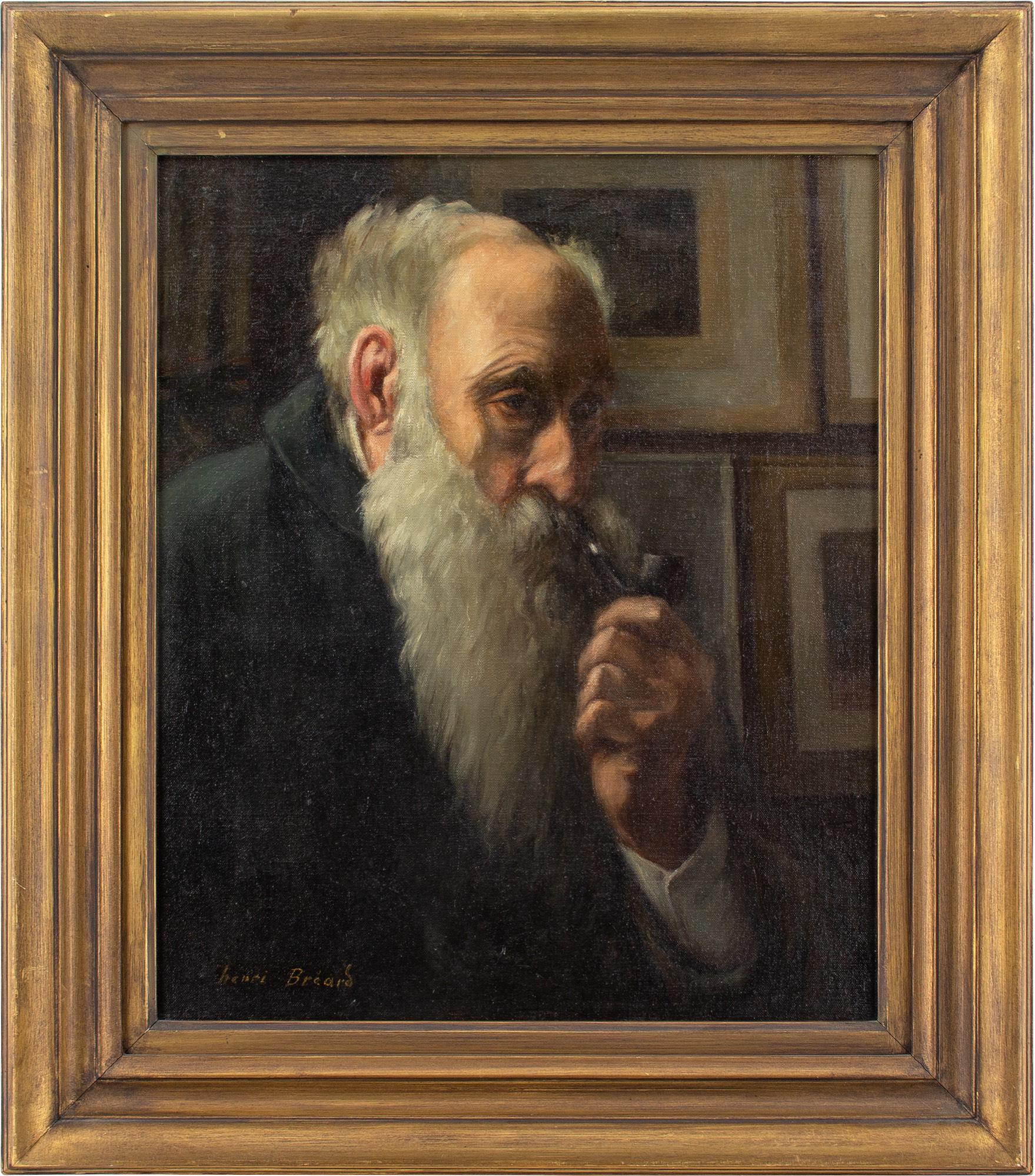 Cet autoportrait d'Henri-Georges Bréard (1873-c.CRY, 1939), datant du début ou du milieu du XXe siècle, représente l'artiste plongé dans ses pensées. Il tient une pipe.

Henri-Georges Bréard était un peintre français accompli de paysages, de scènes,