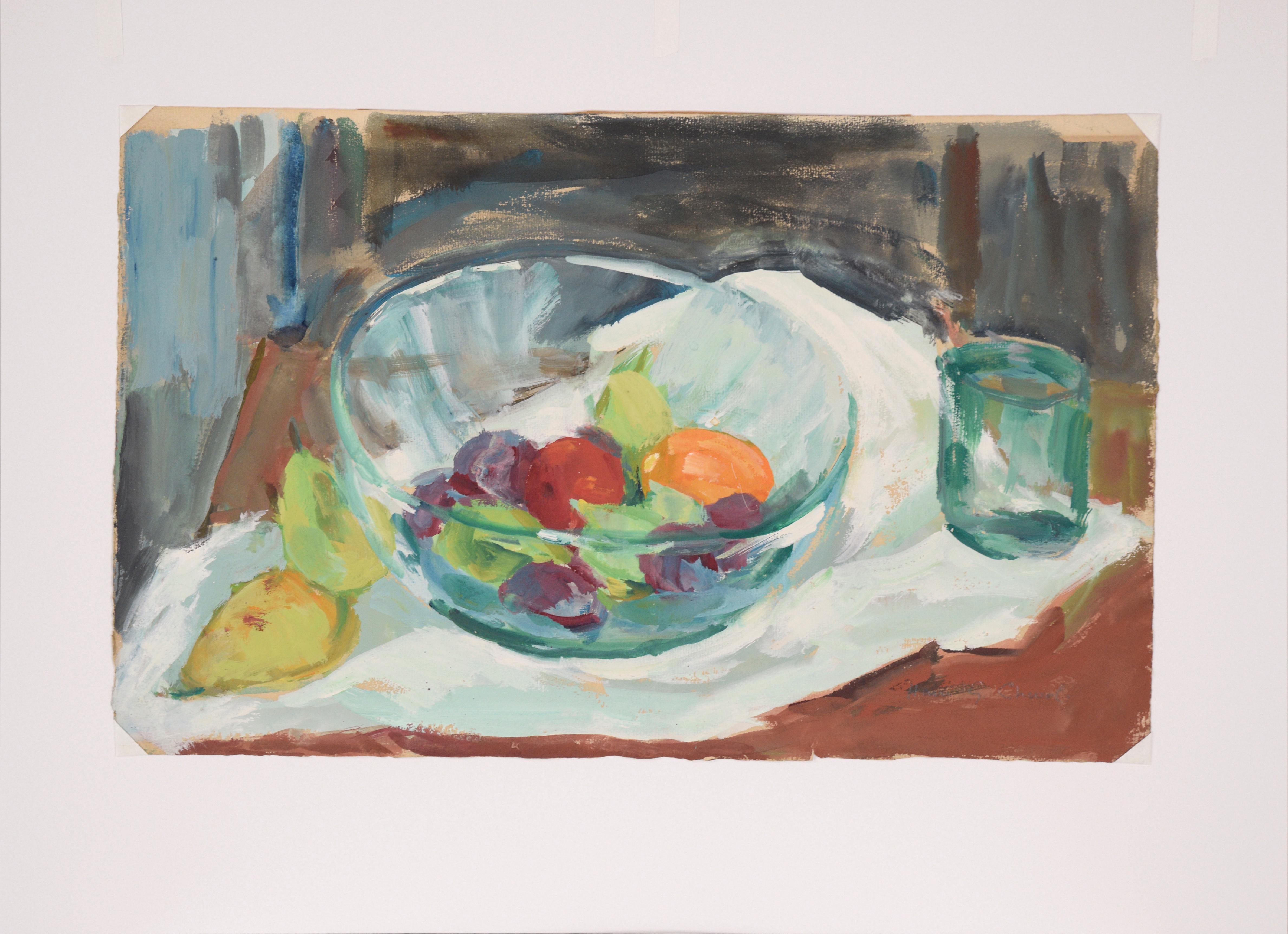 Fruit in Glass Bowl - Still Life For Sale 3