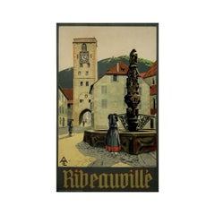 1925 railway travel poster by Henri Georges Troussard - Alsatian Ribeauvillé