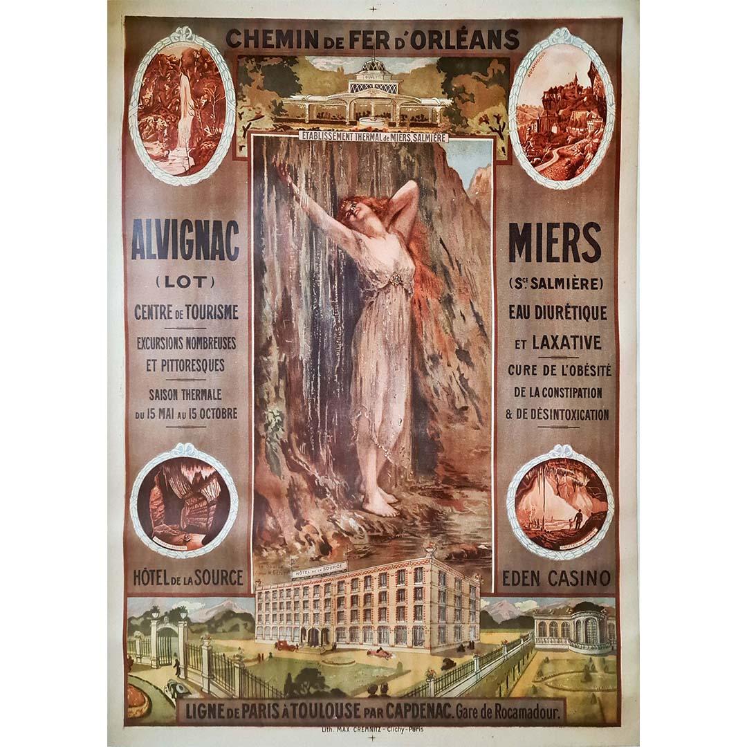 Beautiful poster after Henri Gervex for the railways of Orleans and more precisely the communes of Alvignac and Miers in the Lot and the line from Paris to Toulouse by Capdenac and the station of Rocamadour.

Henri Gervex, born on September 10, 1852