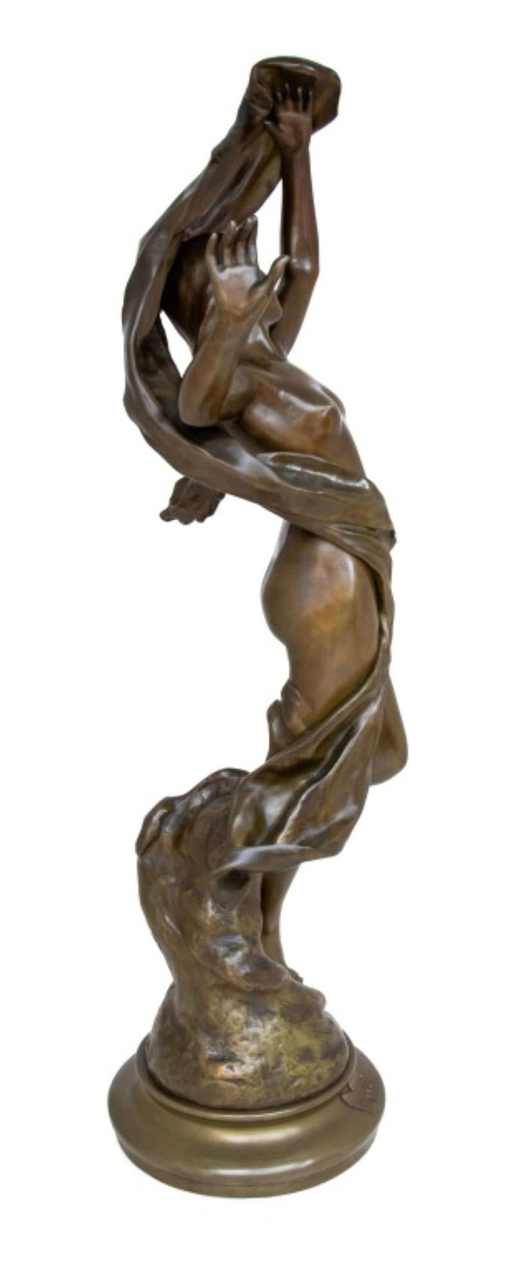 Henri Godet Escultura de bronce patinado 