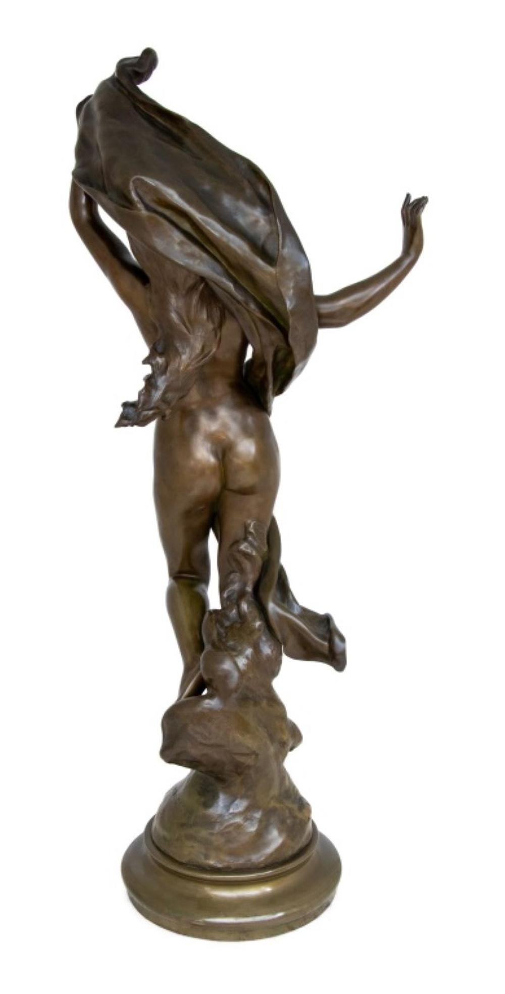 Henri Godet Escultura de bronce patinado 