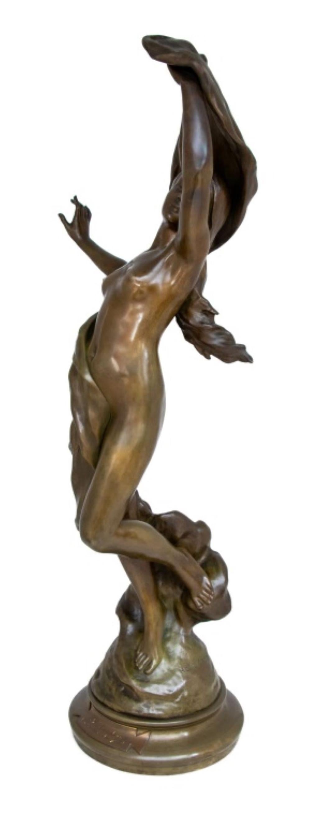 Henri Godet Escultura de bronce patinado 