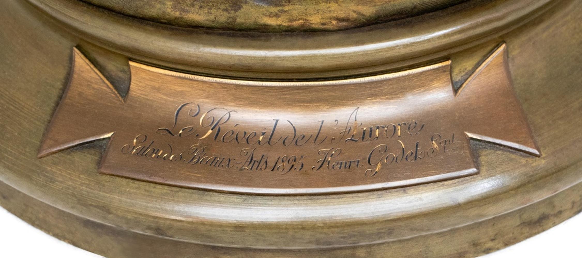 Henri Godet Escultura de bronce patinado 