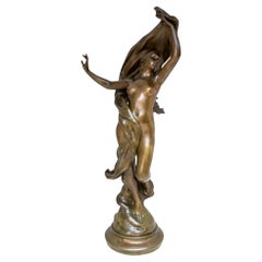 Patinierte Bronzeskulptur „L'Aurore“ von Henri Godet