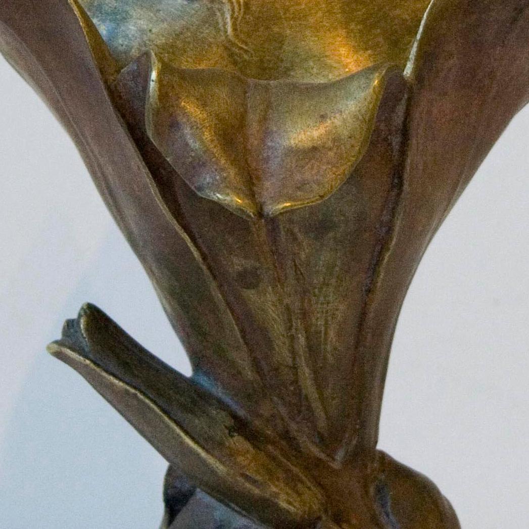 Femme Lys - Bronze Cast, Art Nouveau, Floral, Sculpture, Female Figure, Elegant For Sale 1