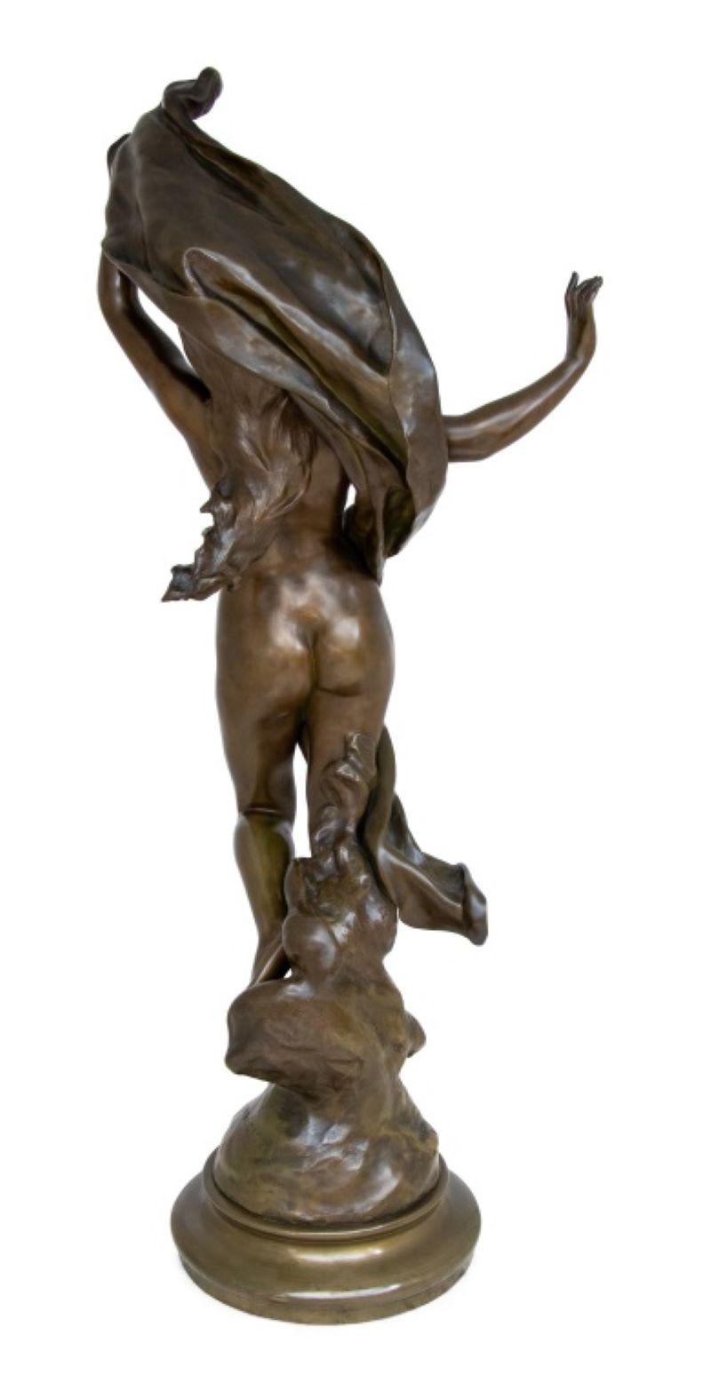 Henri Godet Escultura de bronce patinado 