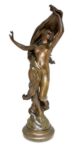 Henri Godet Escultura de bronce patinado "L'Aurore