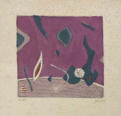 Composition abstraite signée Henri Goetz, lithographie des années 1960