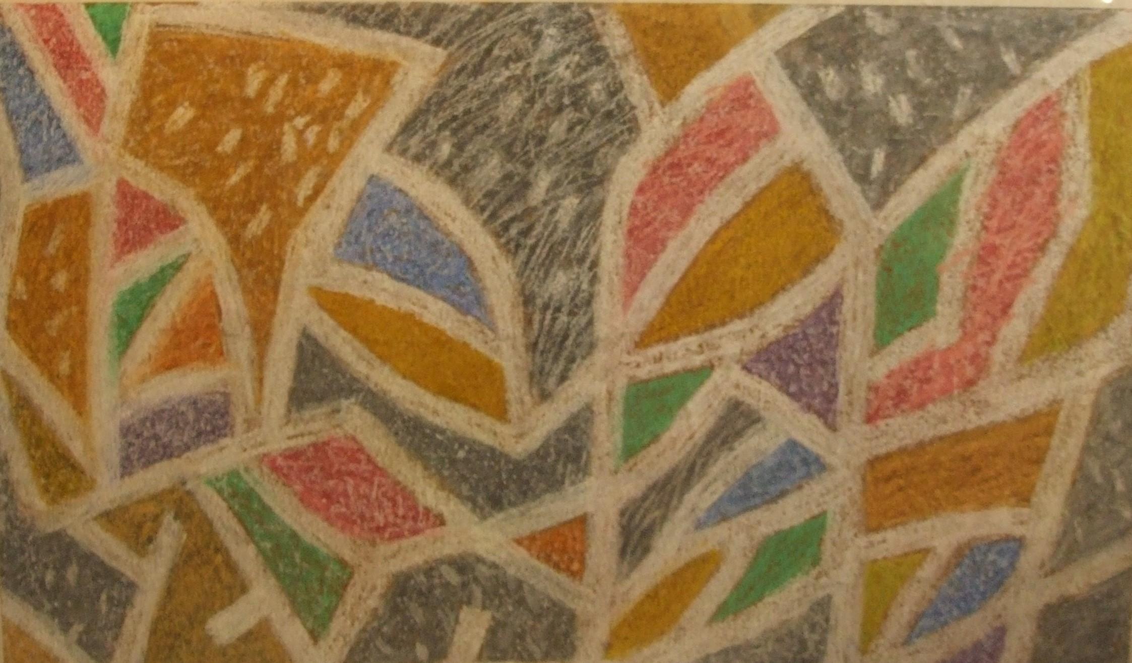 Abstract Composition HG , 1980 - pastel, 82x122  cm., framed
