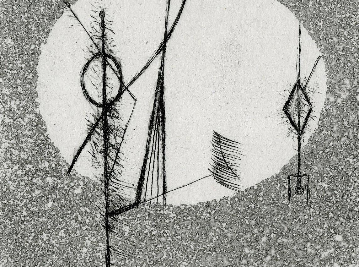 Untitled - Gray Abstract Print by Henri Goetz