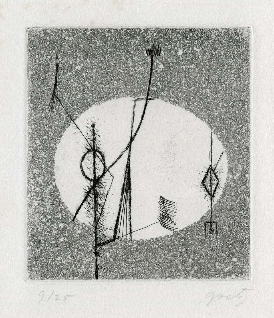 Henri Goetz Abstract Composition Signed Lithograph circa 1960s For Sale ...