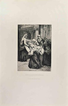 Adoration de la Croix le Vendredi - Aguafuerte de Henri Guérard - Años 1860