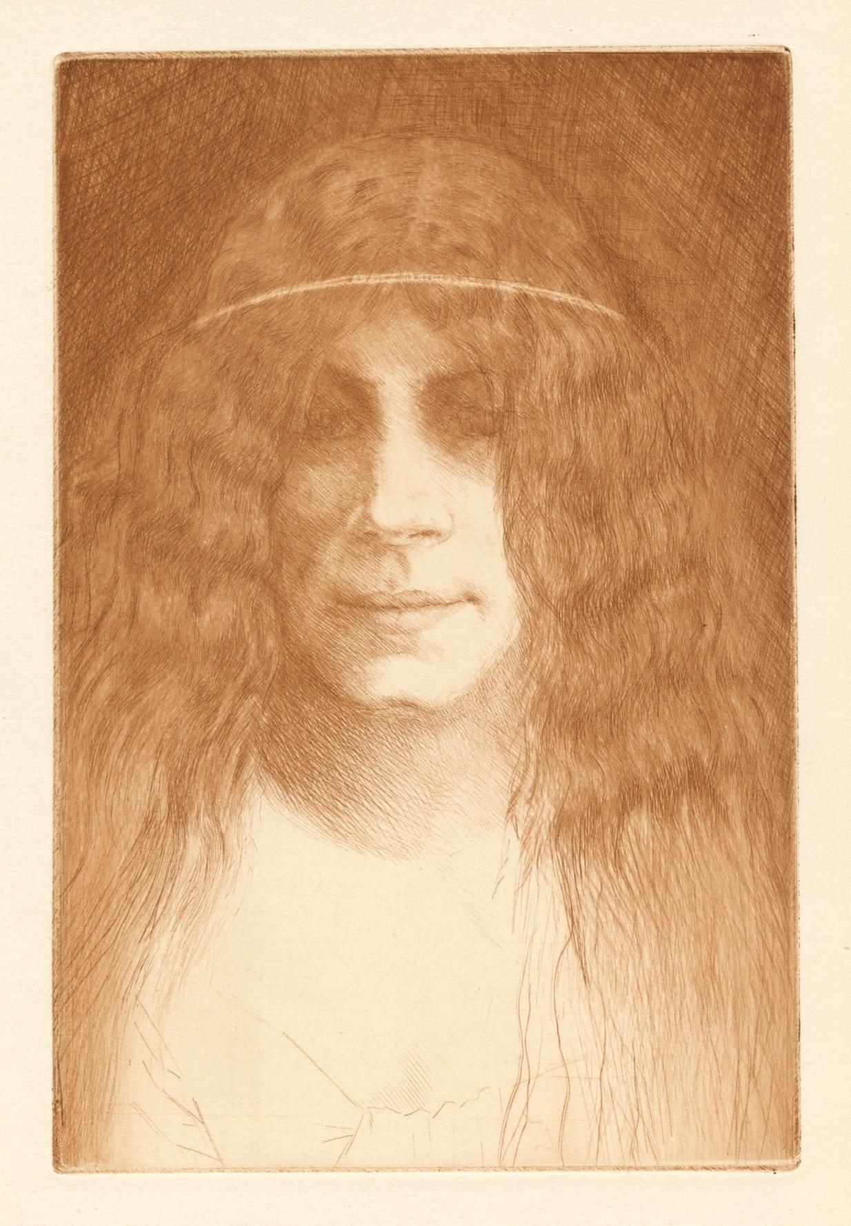 "Tête de jeune fille" original etching