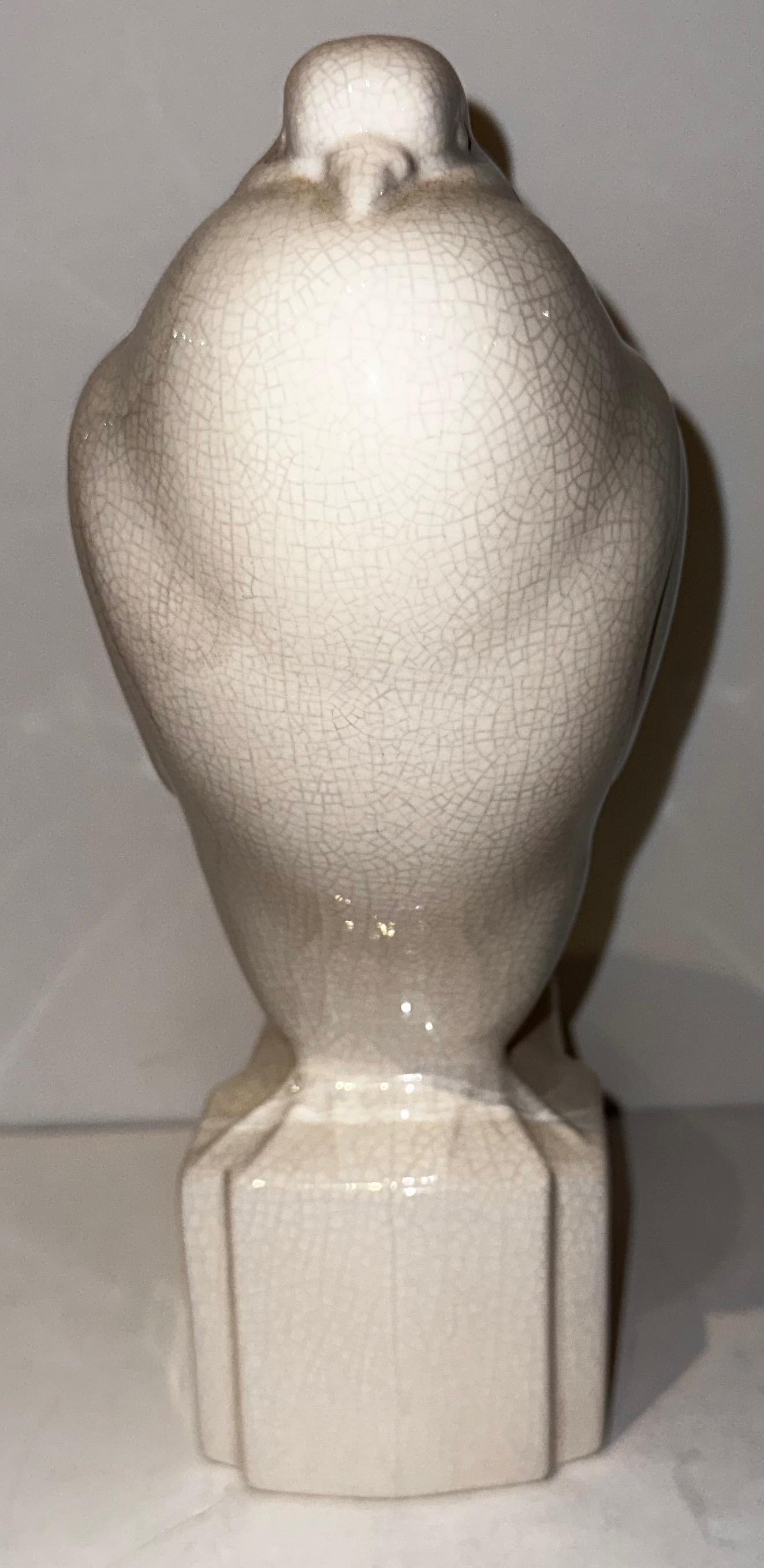 Henri Guingot Saint Clement, Frankreich, weiße Craquelé-Keramik-Tweed (Französisch) im Angebot