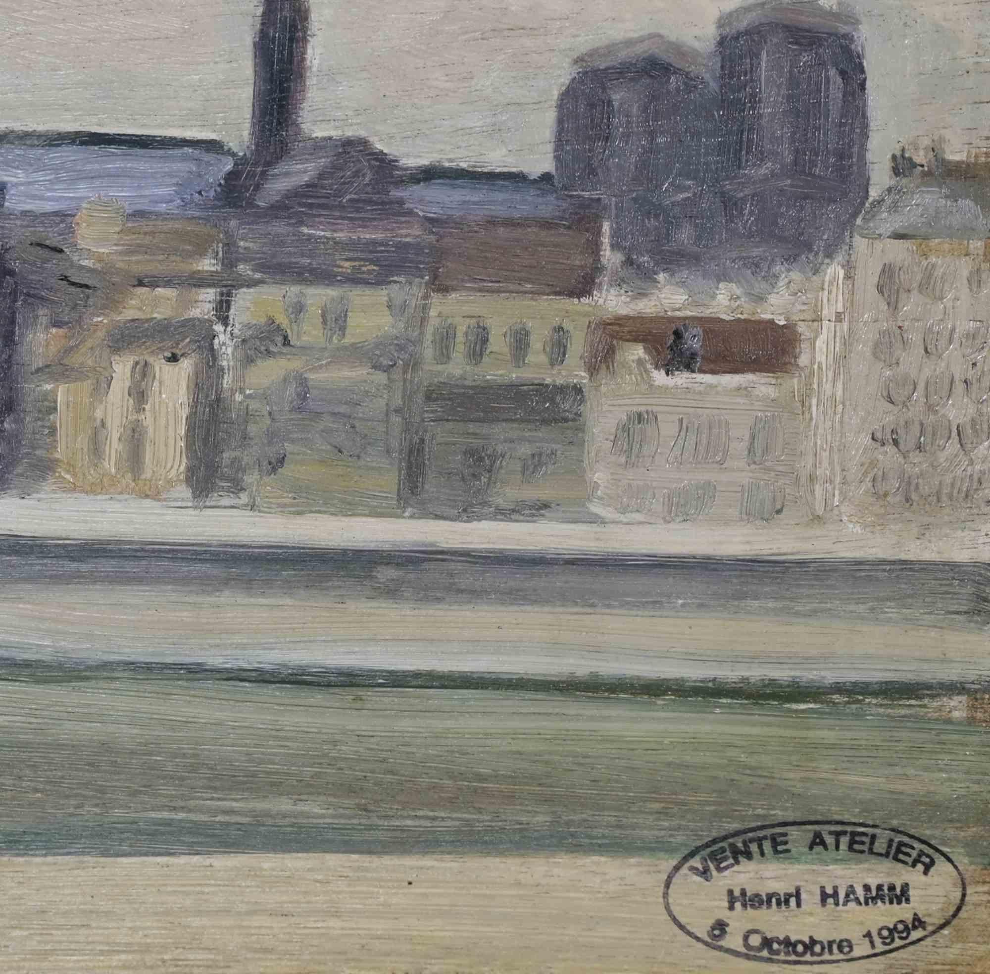 Vista de París - Pintura de Henri Hamm - Años 30 en venta 1