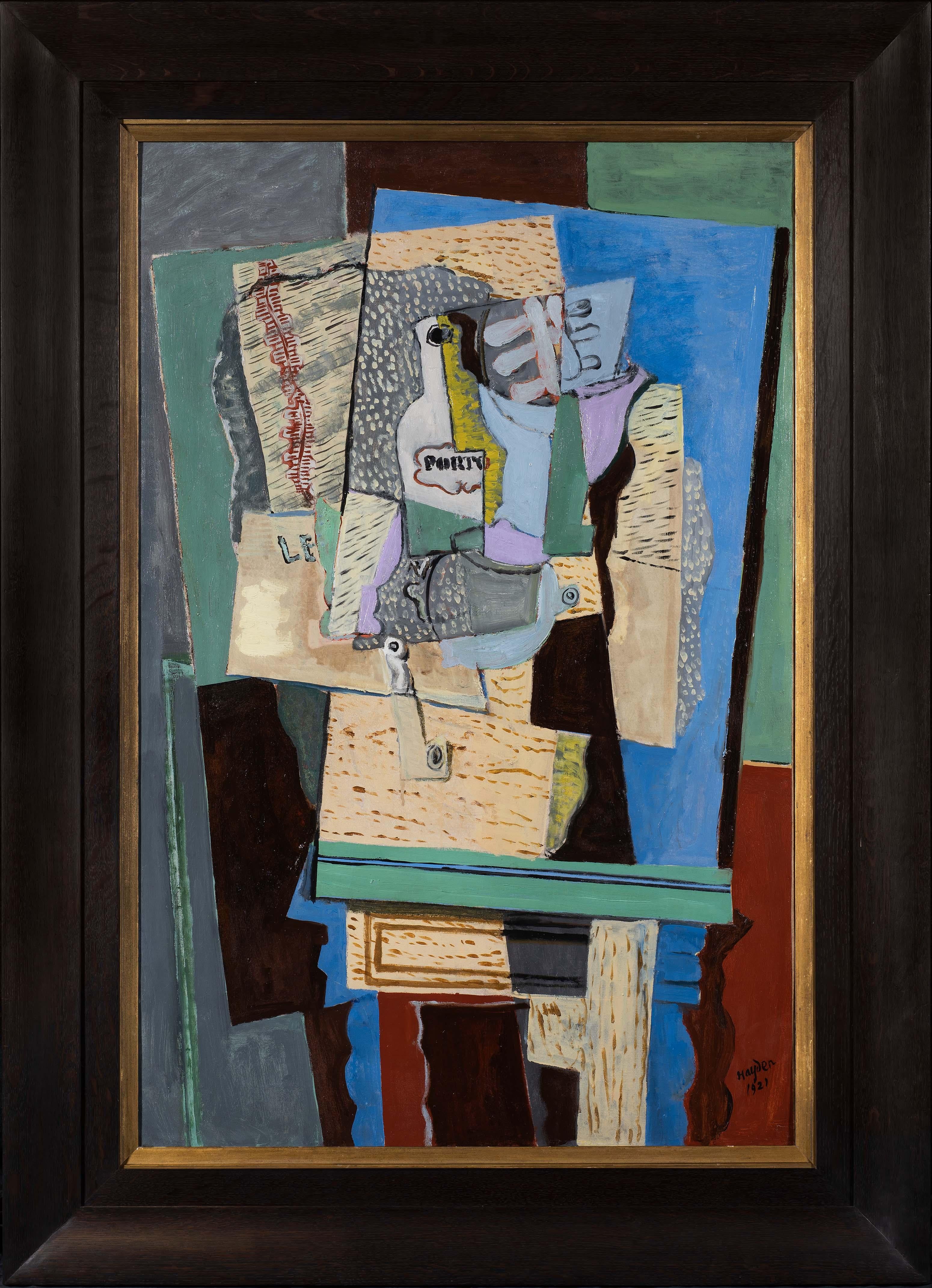 Nature Morte avec Bouteille de Porto von Henri Hayden – Stillleben, Kubismus im Angebot 1