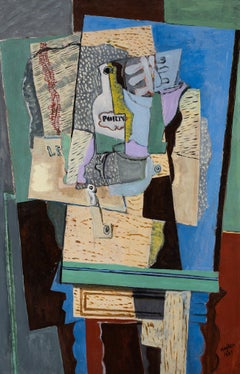 Nature Morte avec Bouteille de Porto par Henri Hayden - Nature morte, Cubisme