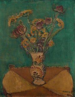 Vase de fleurs (Vase of Flowers), Oil on Canvas Painting by Henri Hayden, 1911