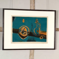 Bouteille et fruits by Henri Hayden, 1968