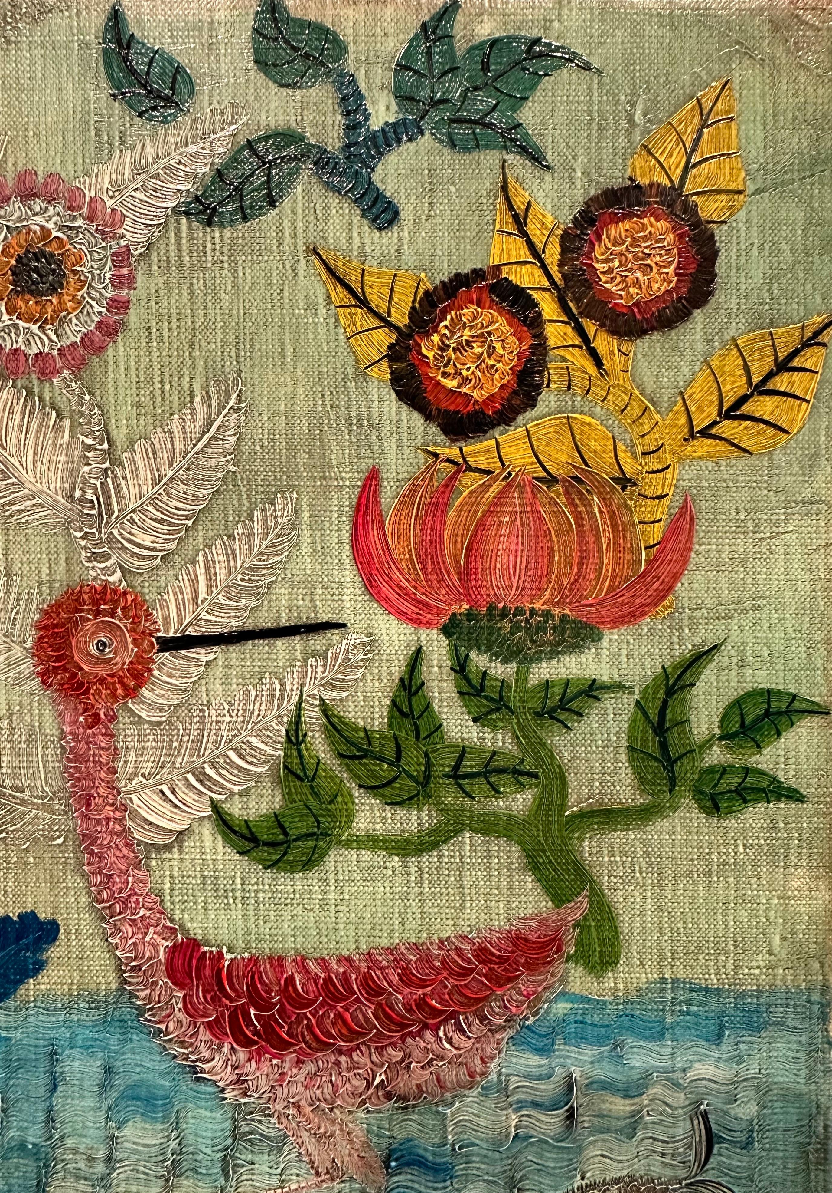 Henri Hecht MAÏK 1966, French Painter, Oil on Canvas, “Bird in Nature” For Sale 14