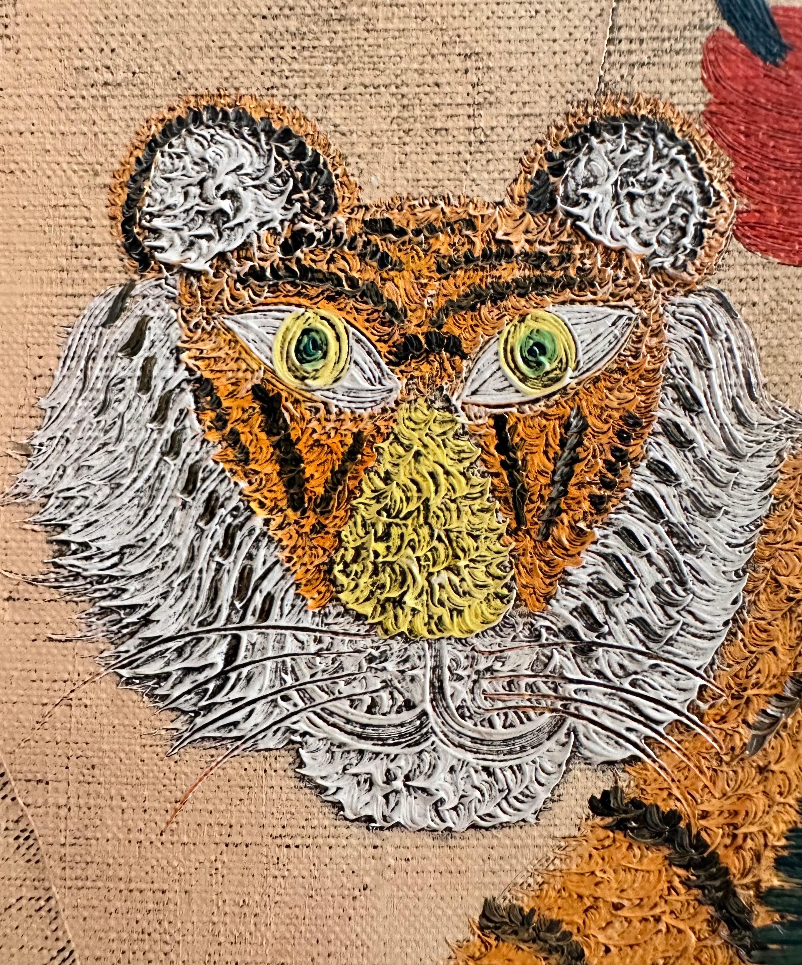 Henri Hecht MAÏK, French Painter, Oil on Canvas, “Tiger and Clown” 1966 For Sale 7