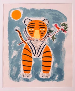 Henri Hecht MAÏK Lithograph from 1972 « The Tiger »