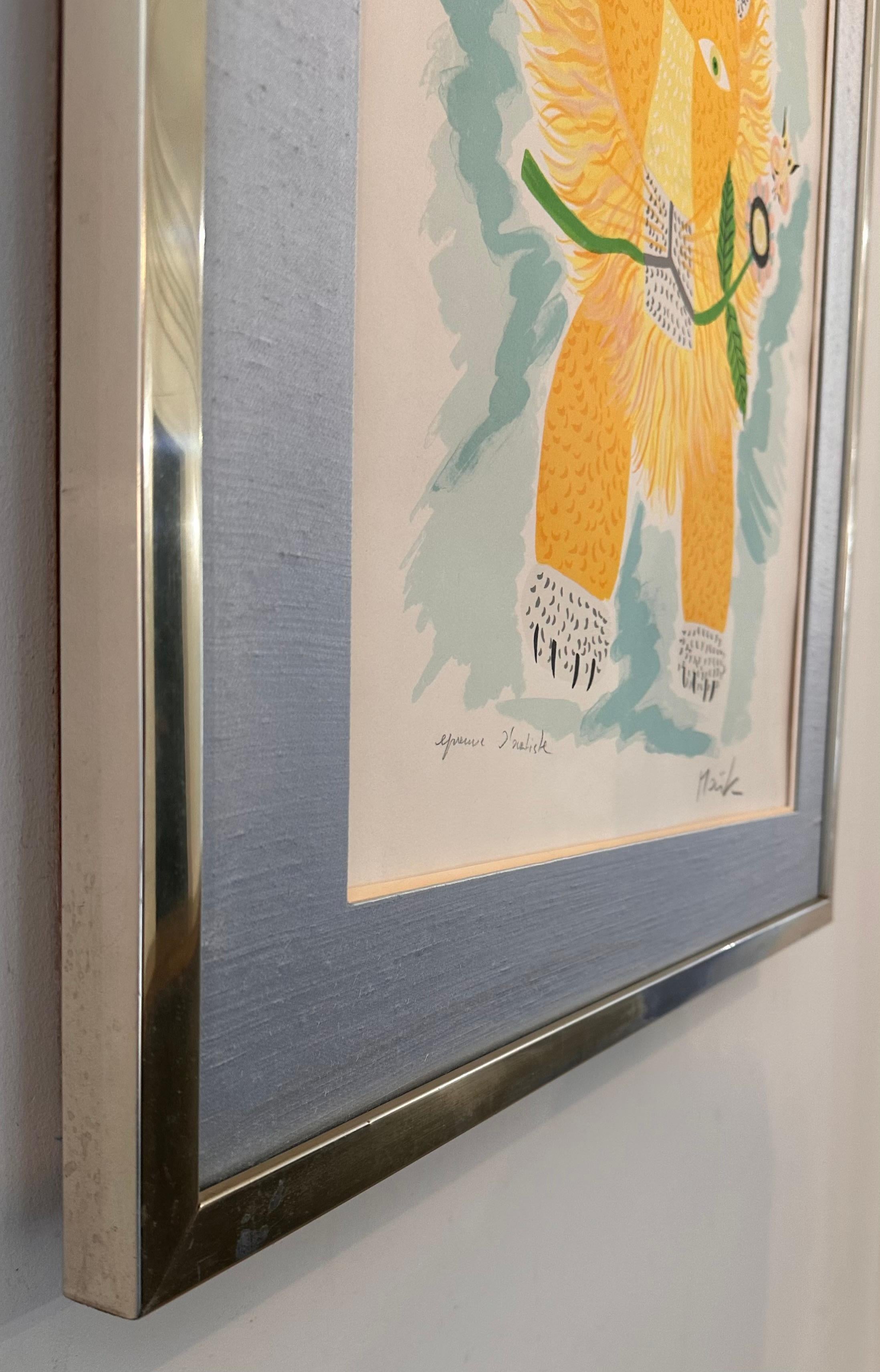 Henri Hecht MAÏK Litografía - Rara Prueba de Artista firmada de los años 70 