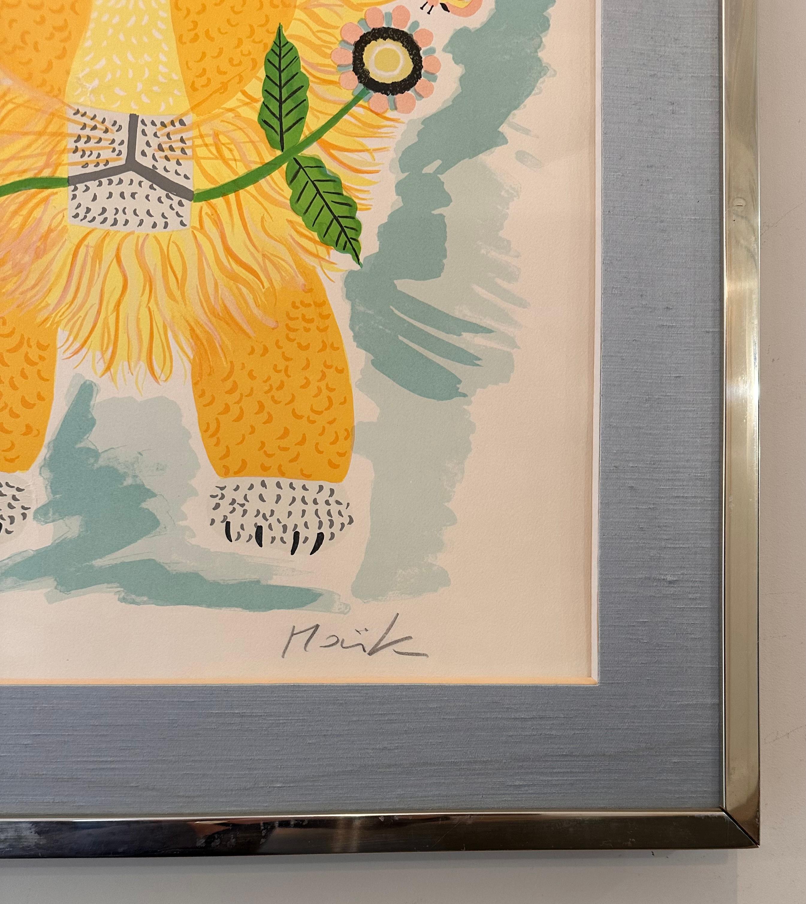 Henri Hecht MAÏK Litografía - Rara Prueba de Artista firmada de los años 70 