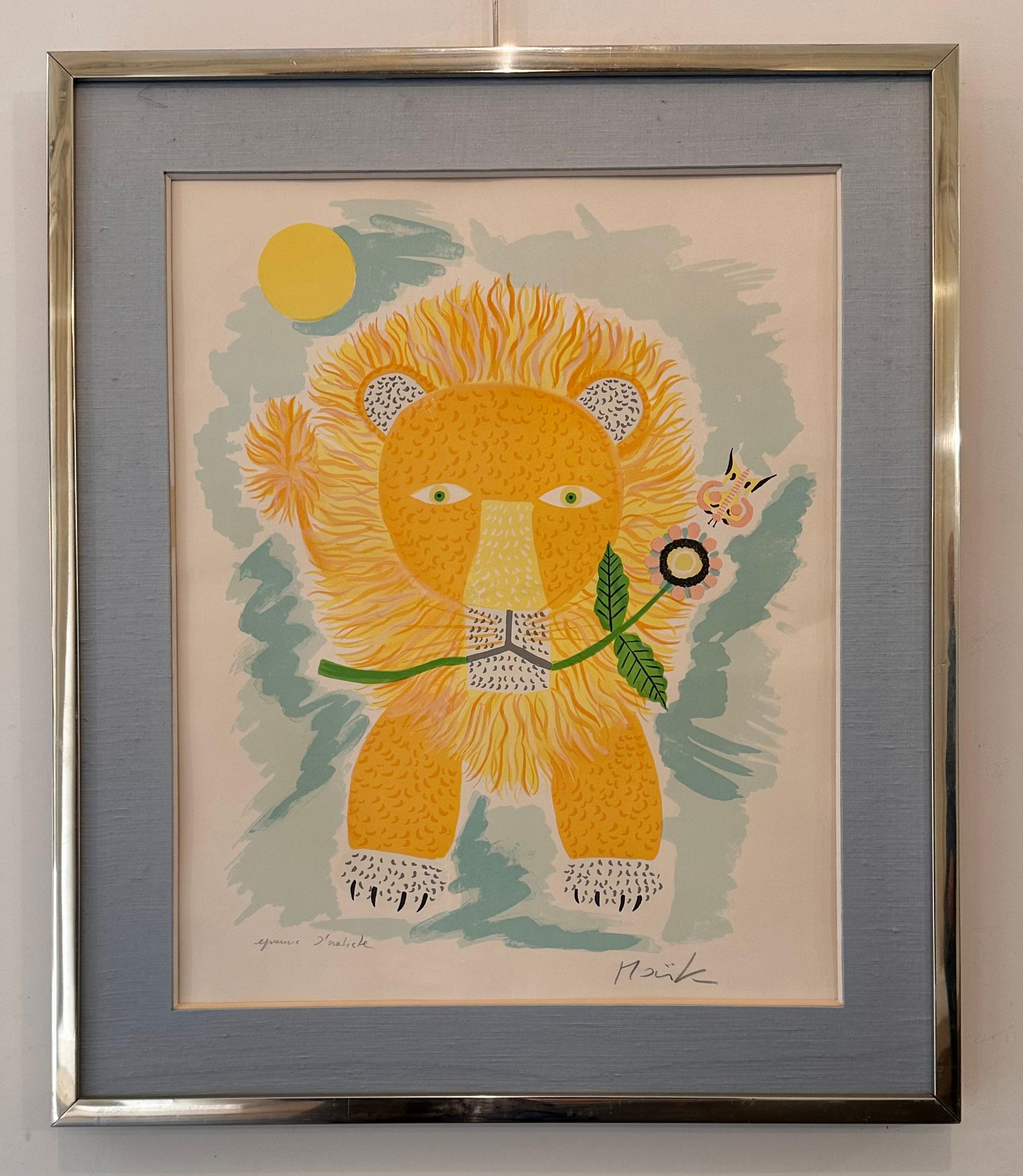 Henri Hecht MAÏK Litografía - Rara Prueba de Artista firmada de los años 70 
