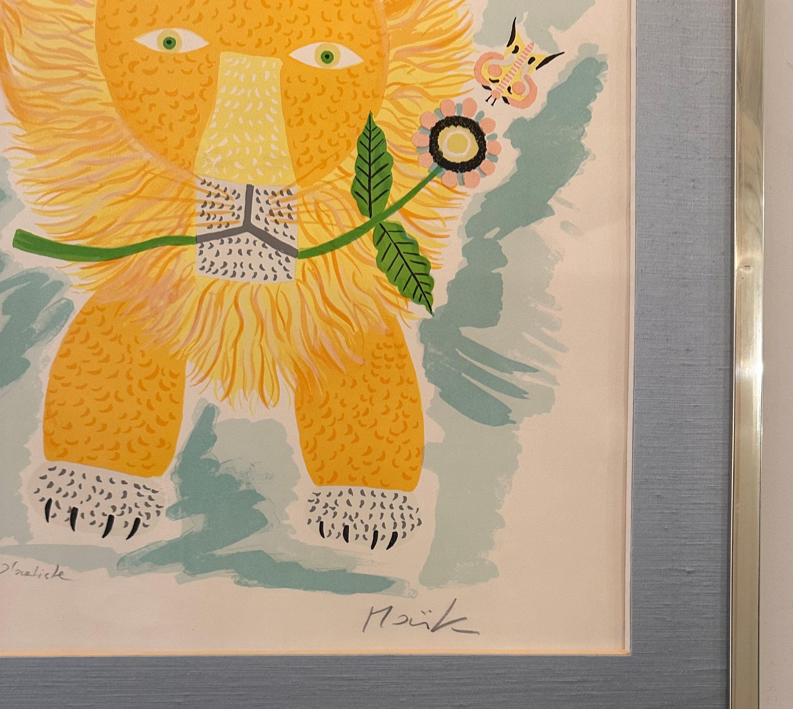 Henri Hecht MAÏK Litografía - Rara Prueba de Artista firmada de los años 70 