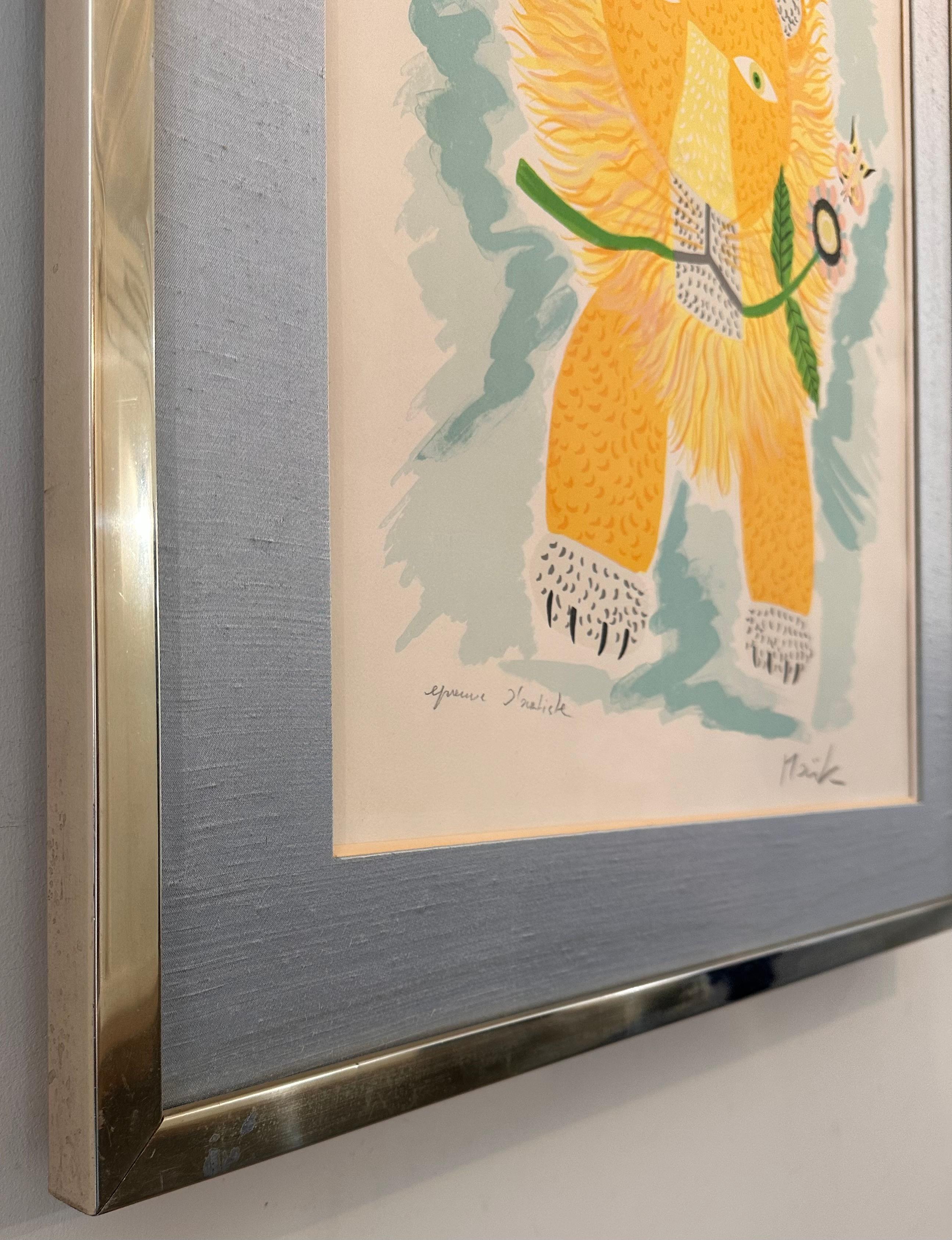 Henri Hecht MAÏK Litografía - Rara Prueba de Artista firmada de los años 70 