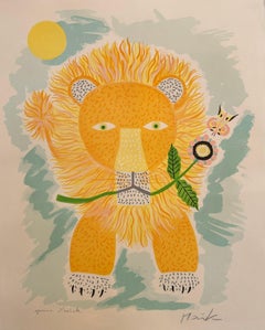 Henri Hecht MAÏK Lithograph - Rare Signed Artist’s Proof from 70s « The Lion »