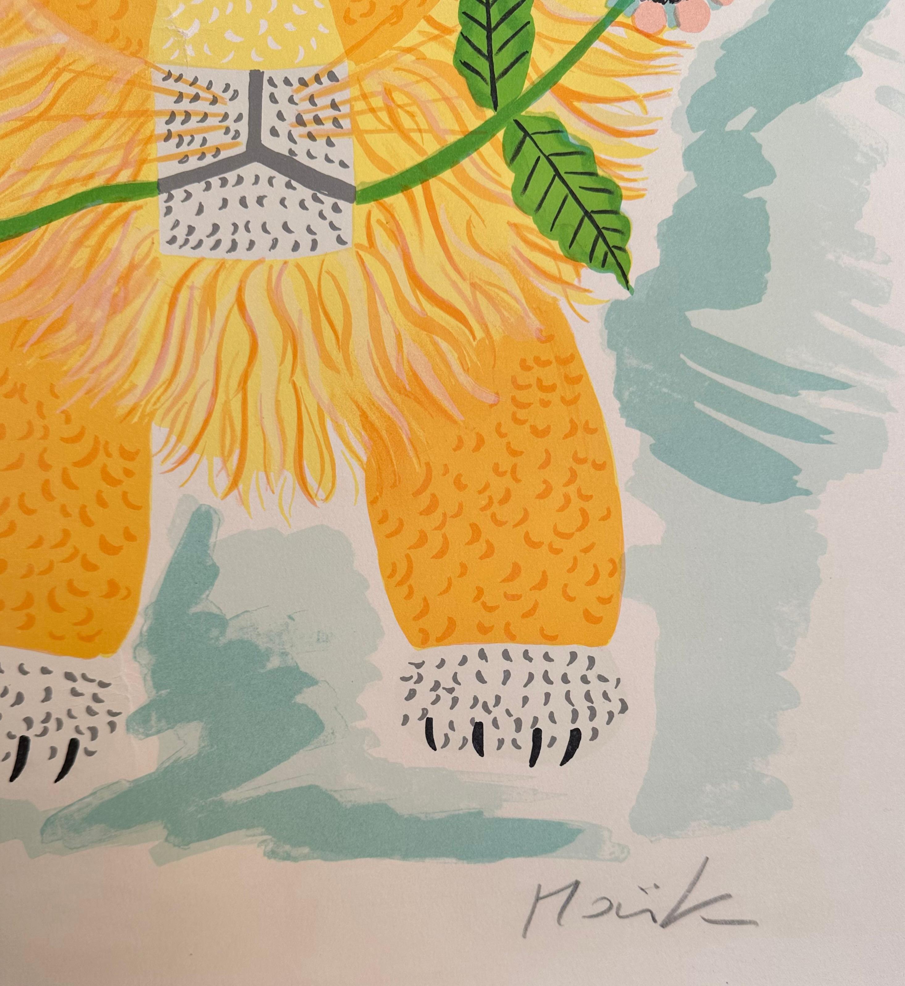 Henri Hecht MAÏK Litografía - Rara Prueba de Artista firmada de los años 70 