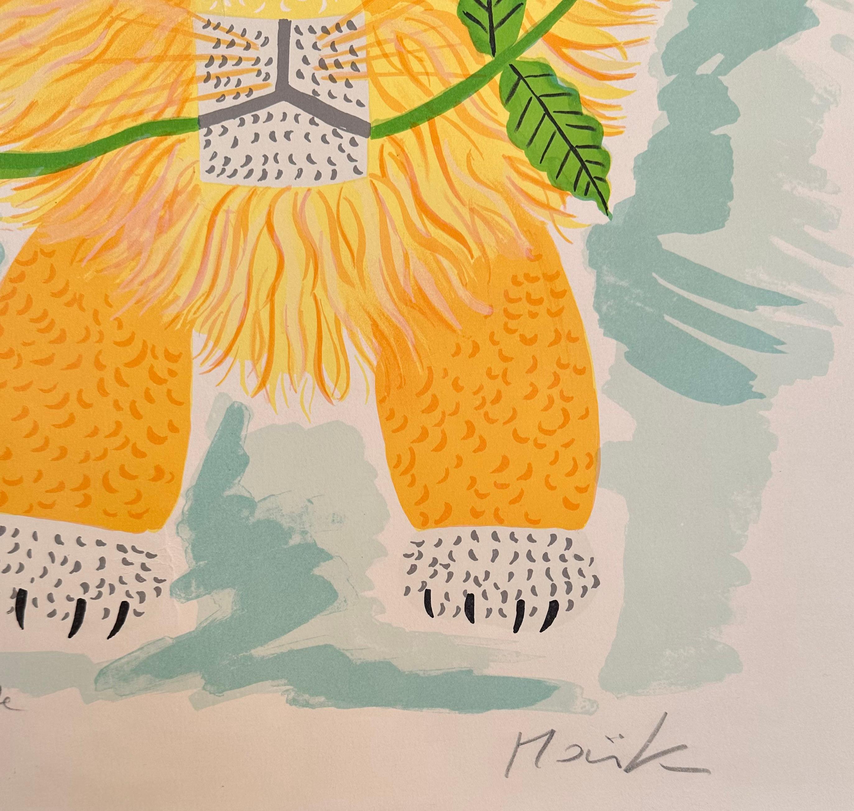 Henri Hecht MAÏK Litografía - Rara Prueba de Artista firmada de los años 70 