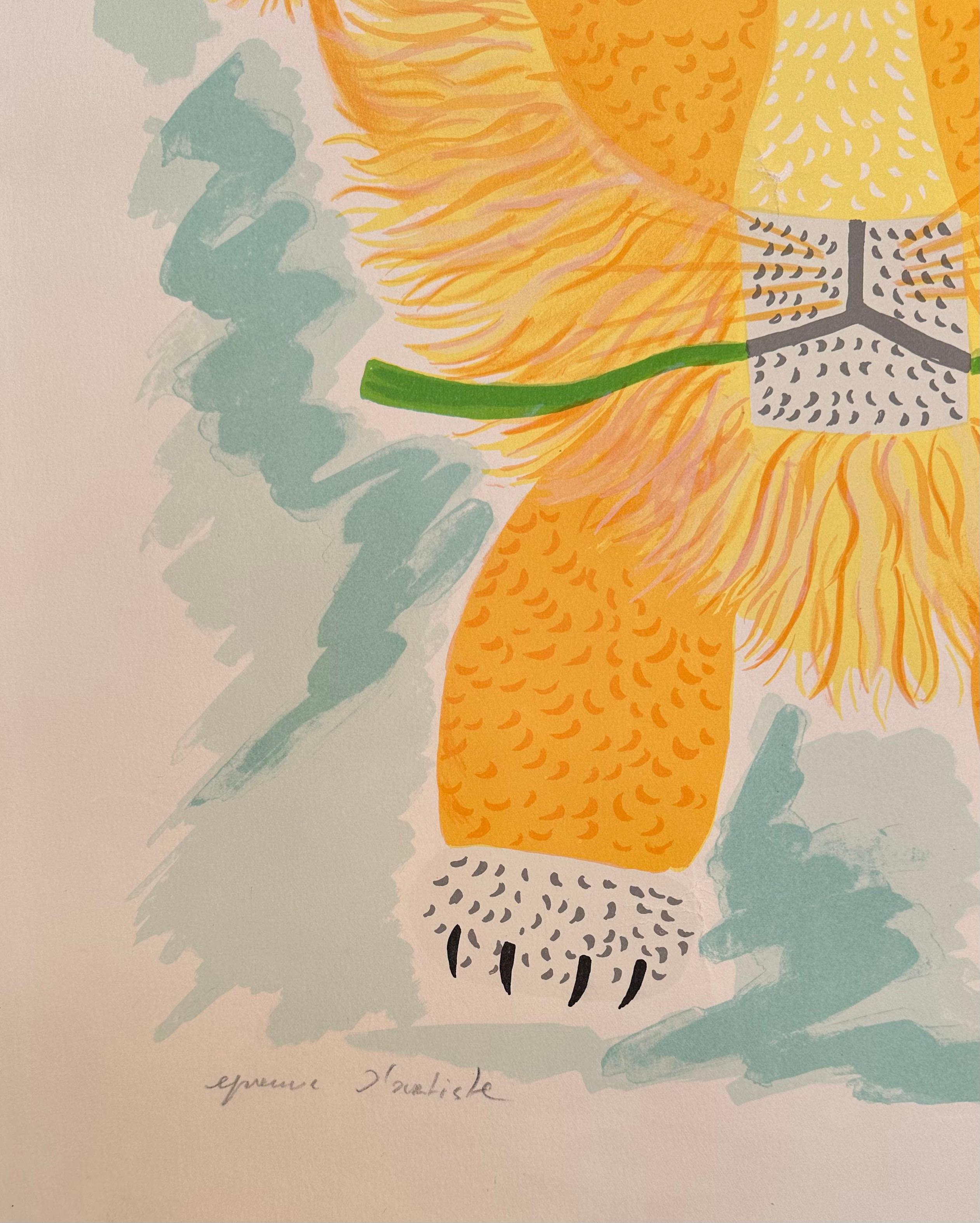 Henri Hecht MAÏK Litografía - Rara Prueba de Artista firmada de los años 70 