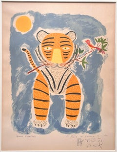 Henri Hecht MAÏK Lithograph - Rare Signed Artist’s Proof from 72 « The Tiger »