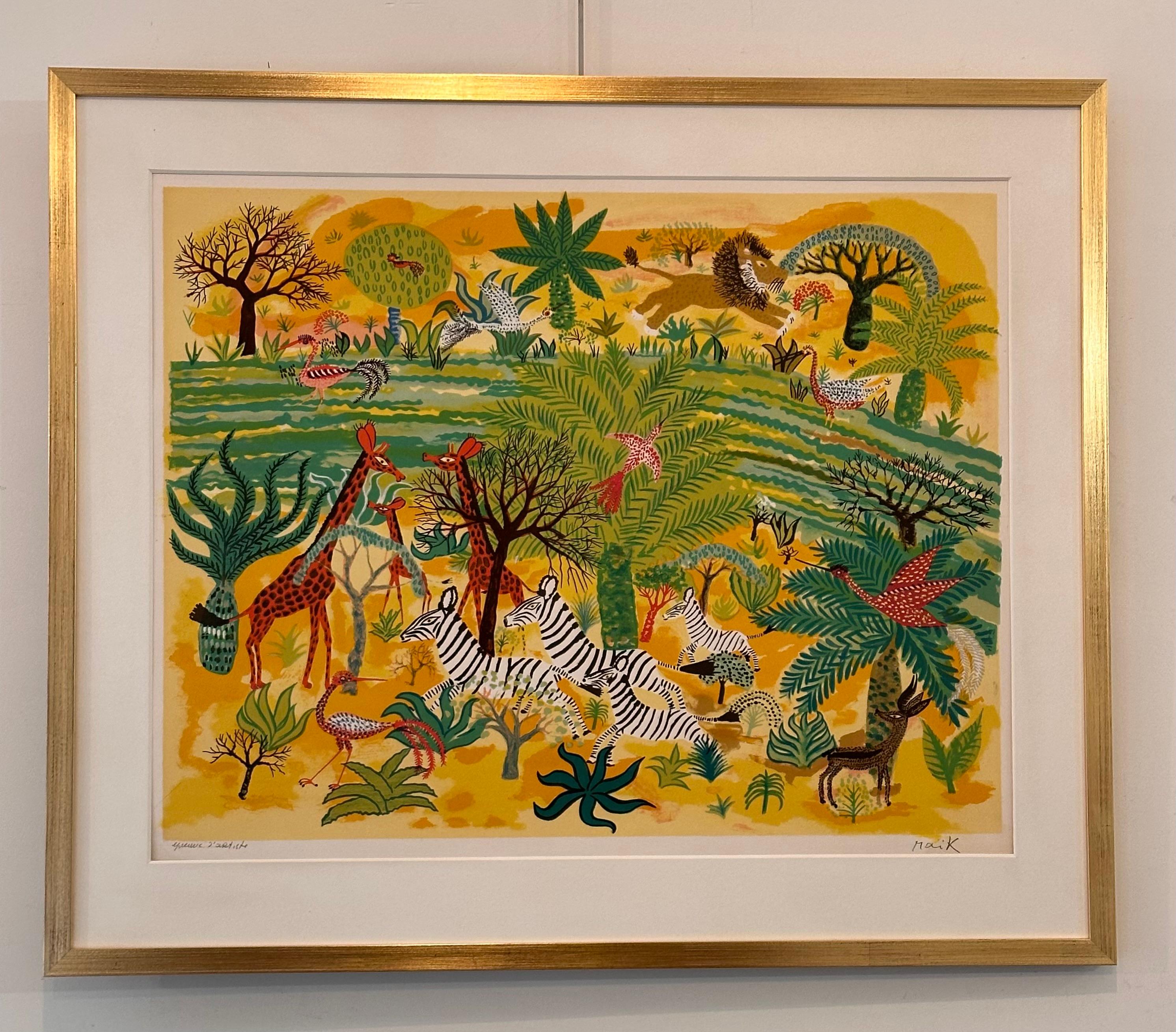 Henri Hecht MAÏK, Litografía, Rara prueba de artista firmada de principios de los años 70 en venta 6