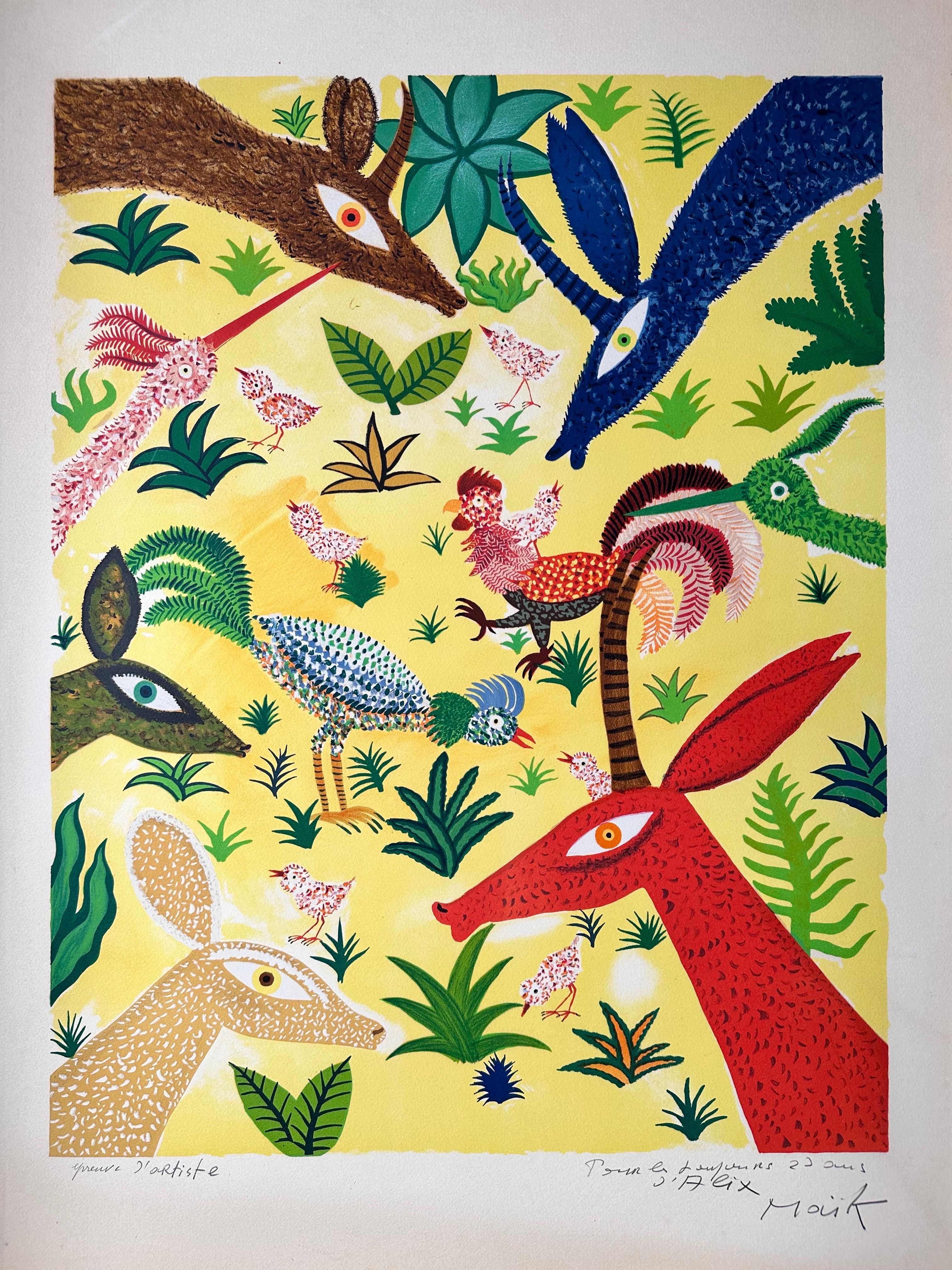 Henri HENRY (1922-1993) Peintre français.
Lithographie couleur 