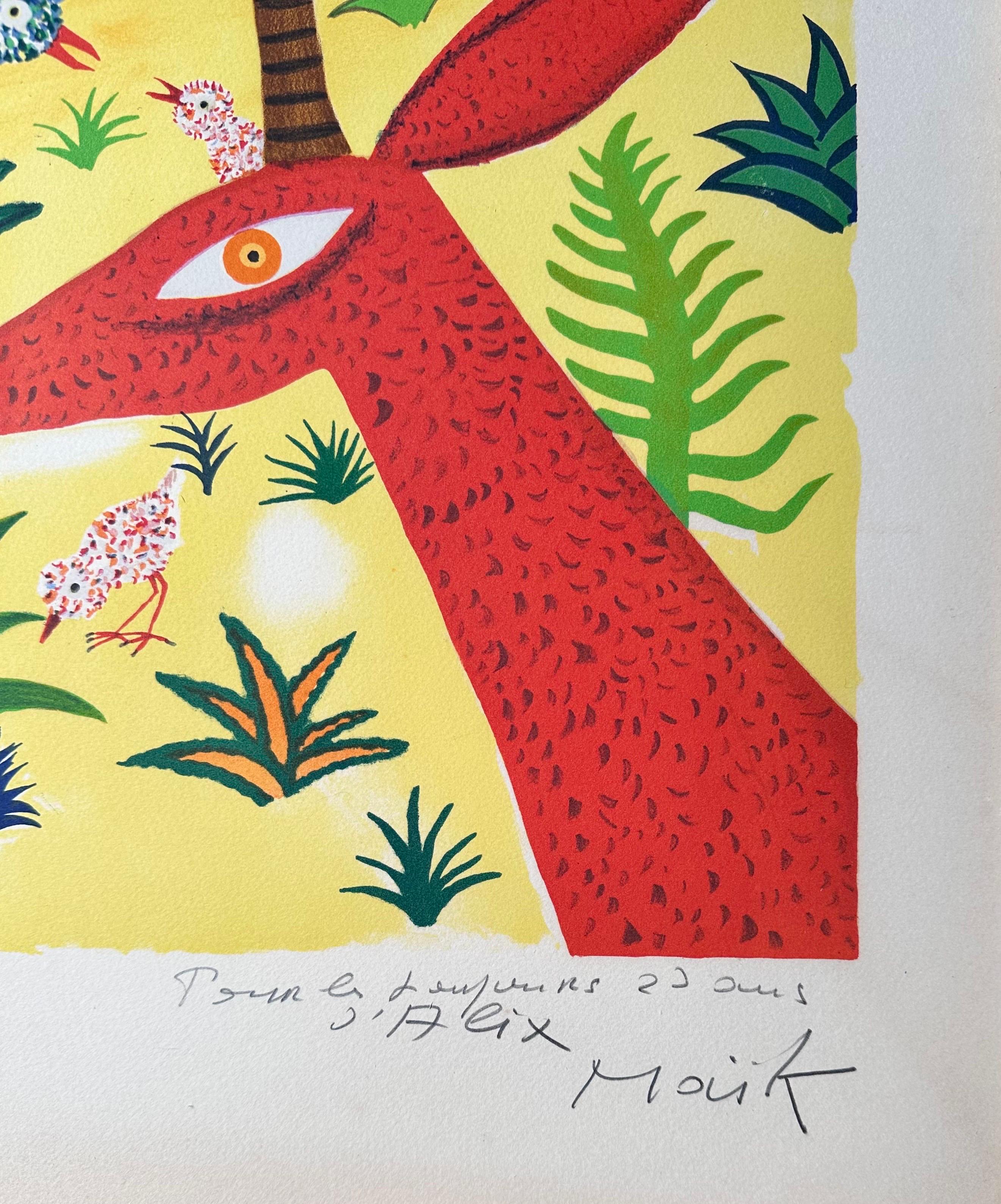 Français Henri HENRY MAÏK, Lithographie, Rare épreuve d'artiste signée du début des années 70 en vente