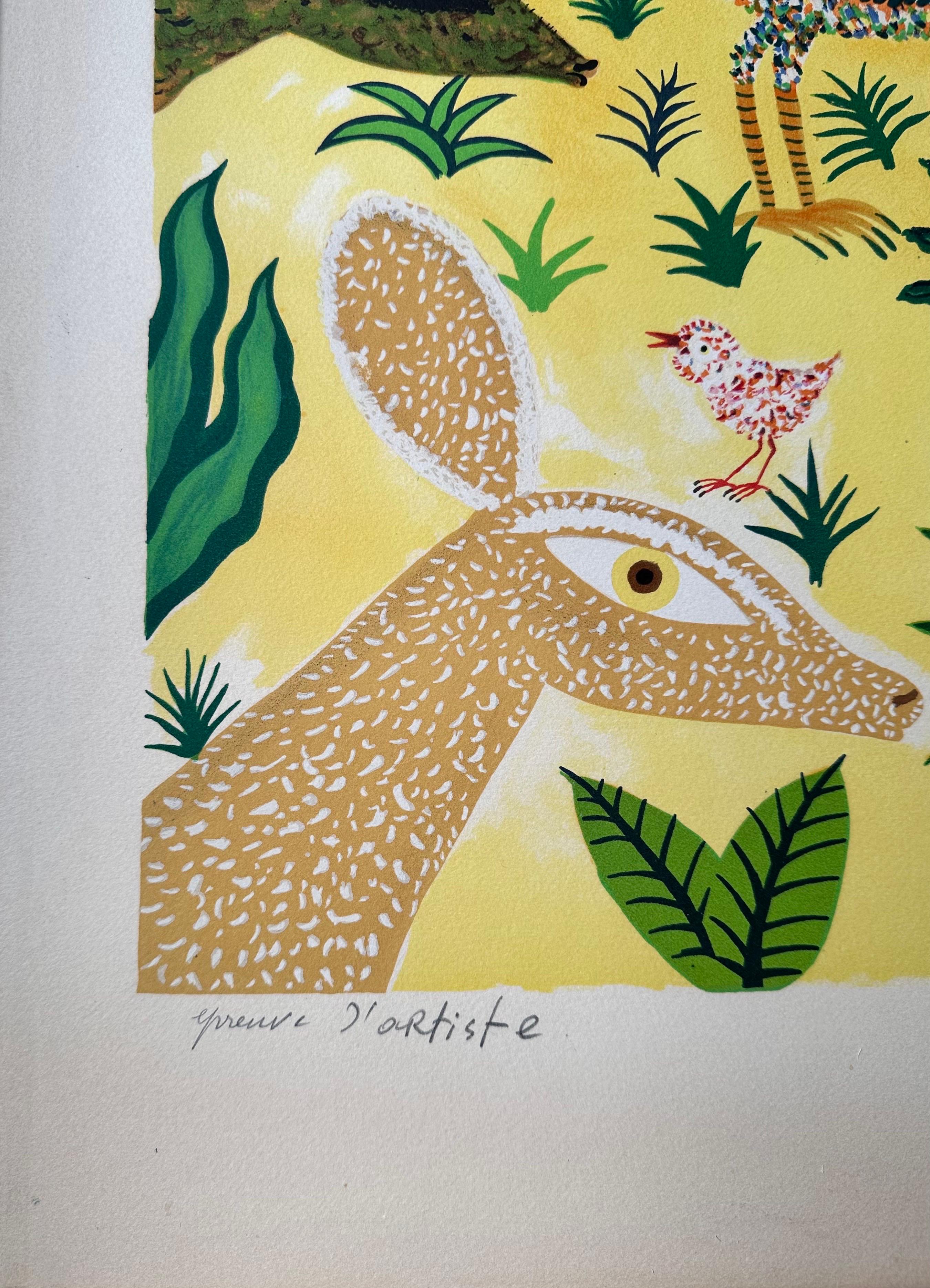 Henri HENRY MAÏK, Lithographie, Rare épreuve d'artiste signée du début des années 70 Bon état - En vente à PARIS, FR